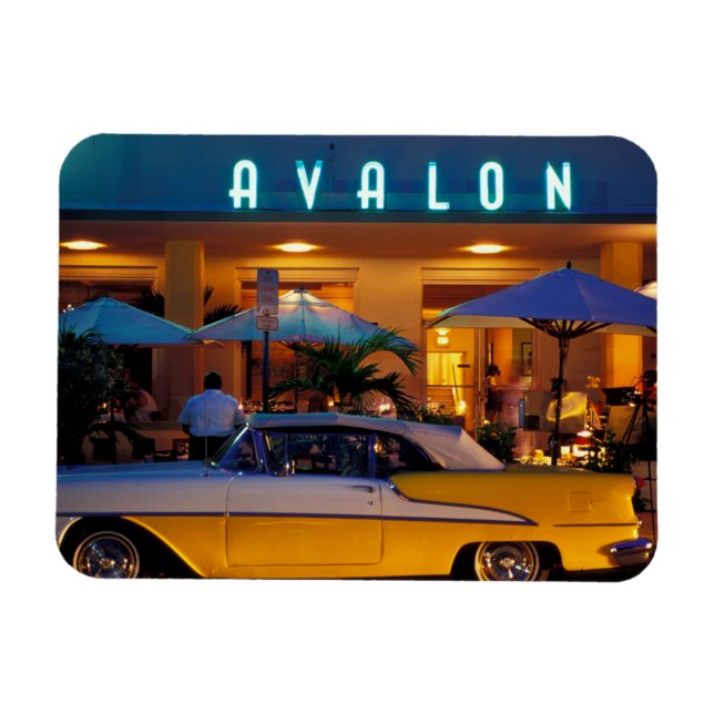 Imán EE. UU., FL, Miami, South Beach de noche. (Horizontal)