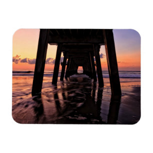 Imán EE.UU., Georgia, Isla Tybee, muelle en la isla Tyb