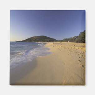 Imán EE. UU., Hawái, Maui, Huellas en arena, Makena