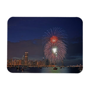 Imán EE. UU., Illinois, Chicago, fuegos artificiales de