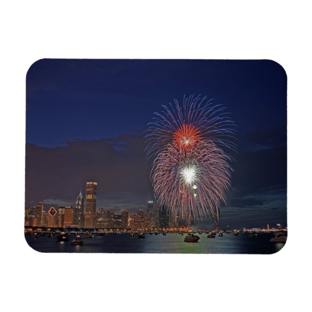 Imán EE. UU., Illinois, Chicago, fuegos artificiales de (Horizontal)