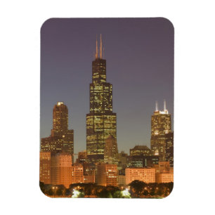 Imán EE. UU., Illinois, Chicago: horizonte de la ciudad