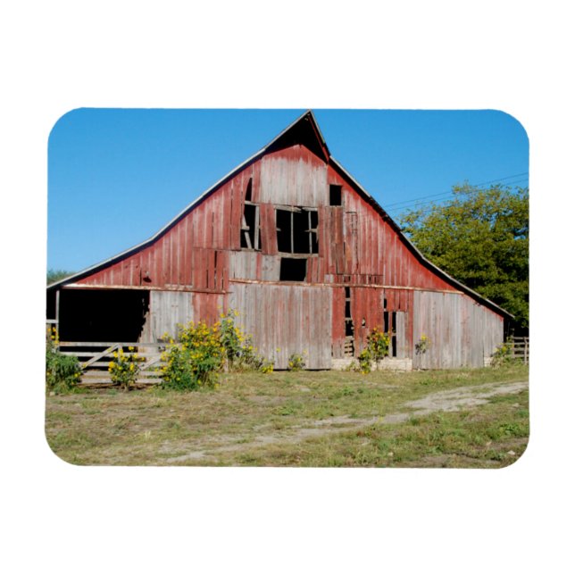 Imán EE.UU., Kansas, antiguo granero rojo (Horizontal)