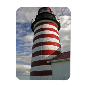 Imán EE. UU., Maine, Lubec. Faro de West Quoddy Head