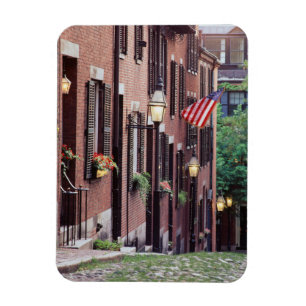 Imán EE. UU., Massachusetts, Boston, Casas a lo largo d