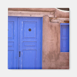 Imán EE. UU., Nuevo México, Santa Fe. Vista de puerta a