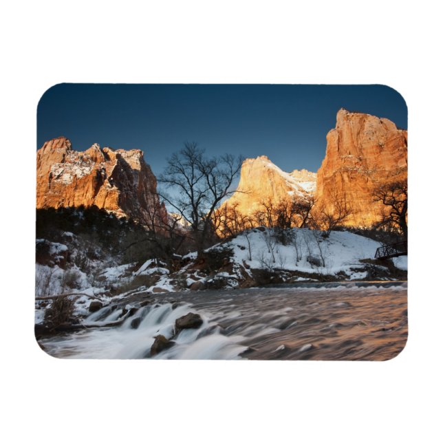 Imán EE. UU., Utah, Parque Nacional Zion. Amanecer en l (Horizontal)