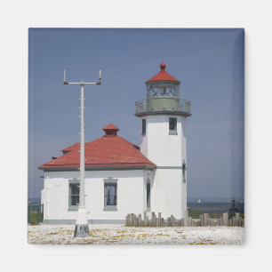 Imán EE. UU., Washington, Seattle, Faro de Alki Point,