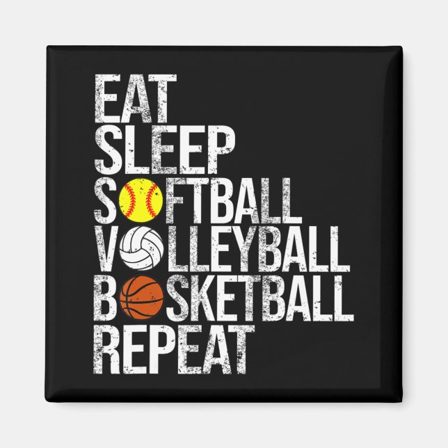 Imán Eee Sleep Softball Voleibol Basketball Repetir Fu (Frente)