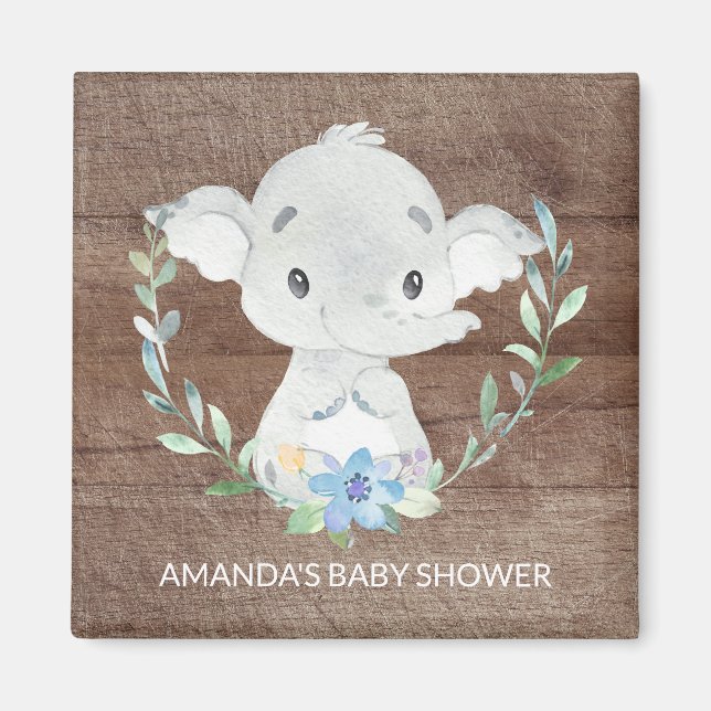 Imán Eelefante dulce Baby Shower Favnet (Frente)