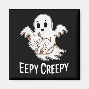 Imán Eepy creepy – adorable gato dormido y fantasma hal