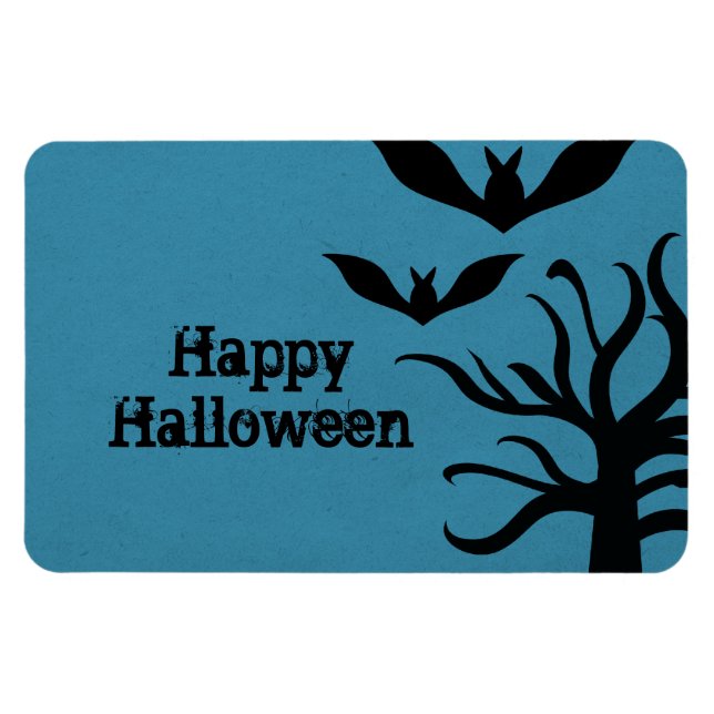 Imán Eerie Bats Halloween Flexi Magnet, Azul (Horizontal)