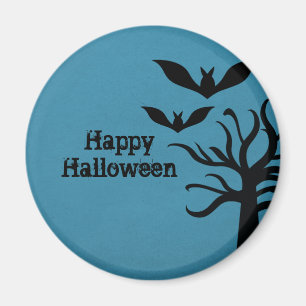 Imán Eerie Bats Halloween Magnet, Azul