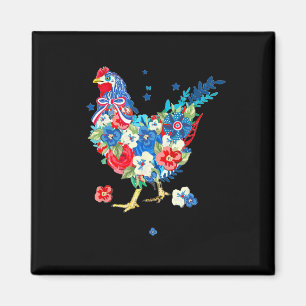 Imán Eeuu Bandera Americana De Pollo Lover 4 De Julio P