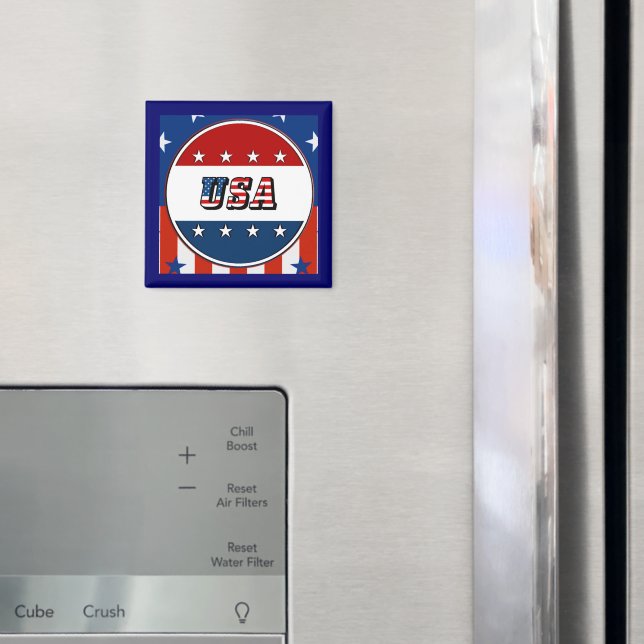 Imán EEUU - Bandera y estrellas estadounidenses en el c (In situ (nevera))