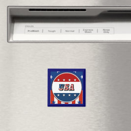 Imán EEUU - La bandera estadounidense tira el círculo #