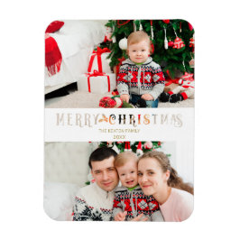 Imán Efecto de Papel Cortado Navidad Foto Personalizada