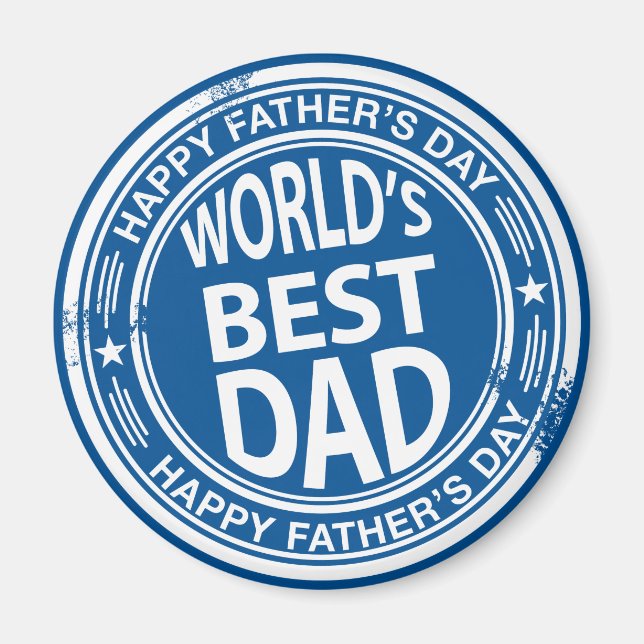 Imán Efecto del sello de goma del día del padre - blanc (Frente)