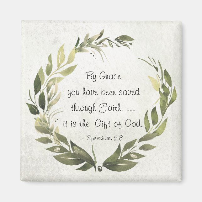 Imán Efesios 2:8 Por Grace te has salvado (Frente)