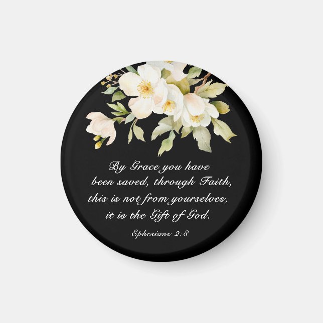 Imán Efesios 2:8 Por Gracia has salvado la Biblia (Frente)