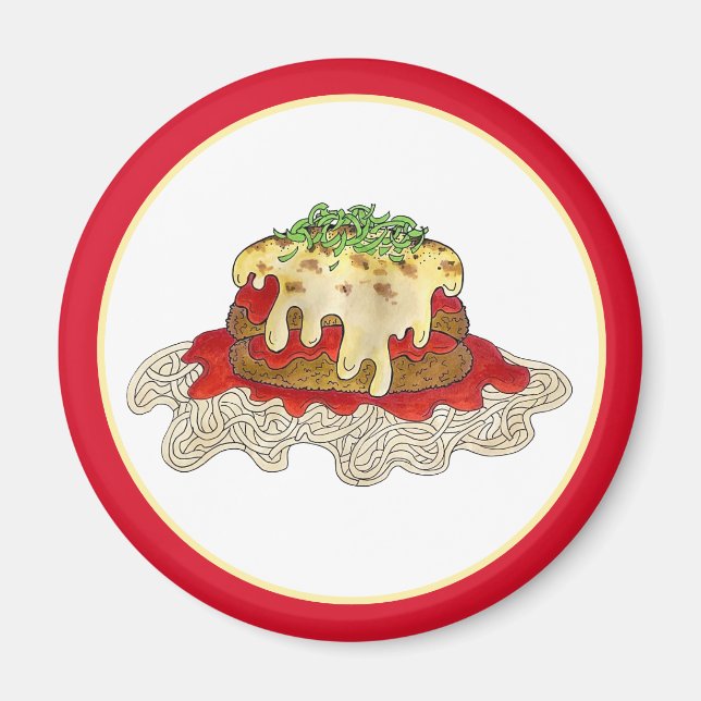 Imán Eggplant Aubgergine Parm Comida Parmesana Italiana (Frente)