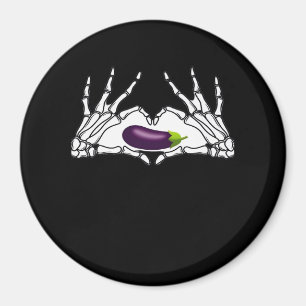 Imán Eggplant Classic - Skeleton Hands Heart