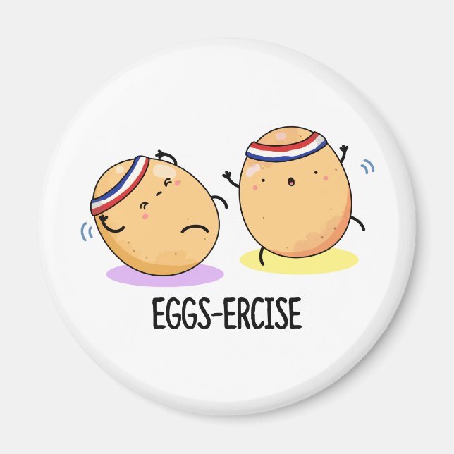 Imán Eggs-ercise Funny Aerobic Eggs Pun (Frente)