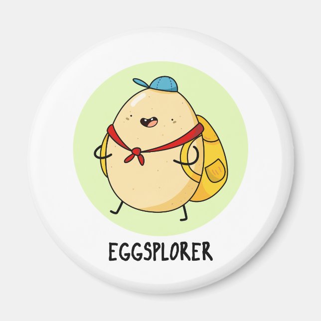 Imán Eggsplorer Funny Egg Explorer Pun (Frente)