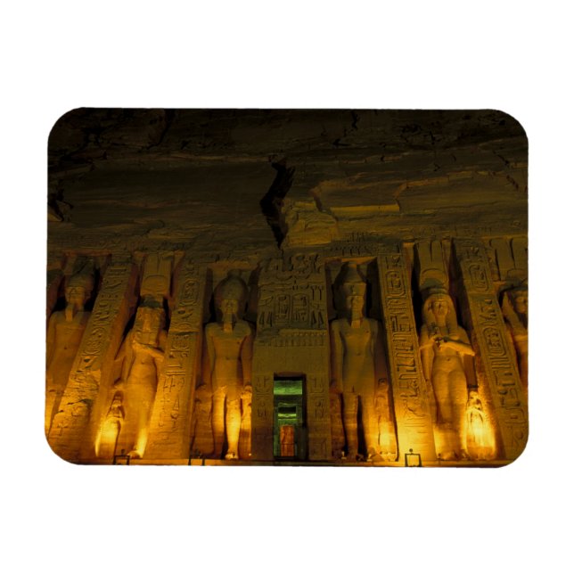 Imán Egipto, Abu Simbel, Fachada iluminada de la pequeñ (Horizontal)