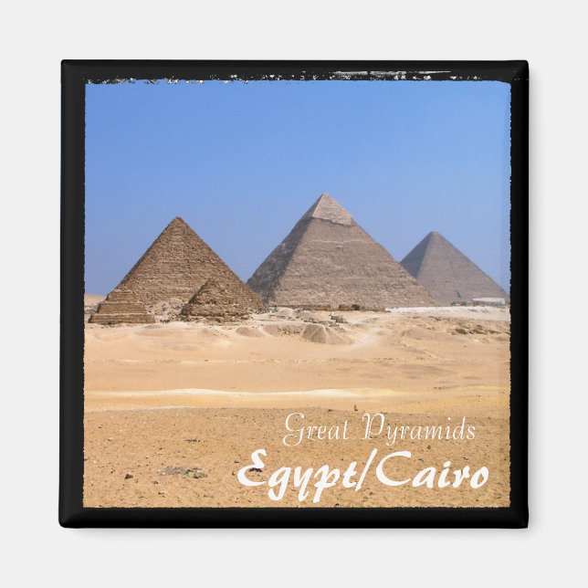 Imán Egipto, El Cairo, Pirámides, Giza Nº 3 (Magnet) (Frente)