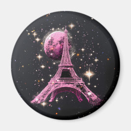 Imán Eiffel Tower Night Moon          