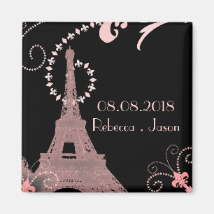 Imán eiffel tower vintage paris guardar la fecha