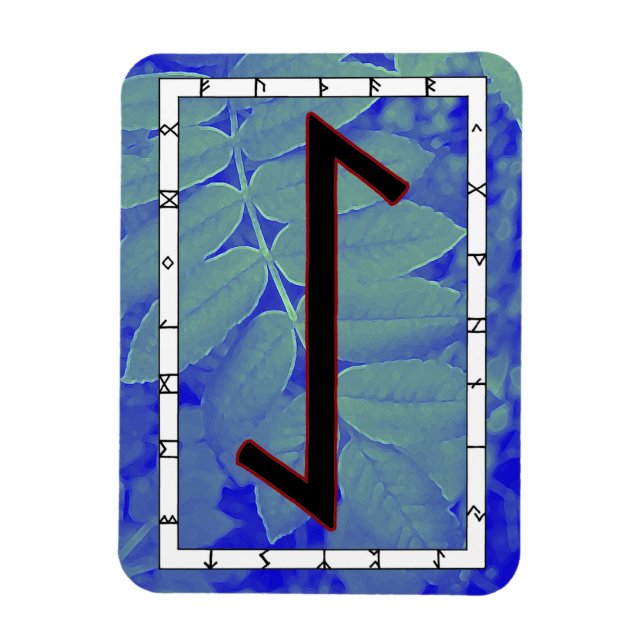 Imán Eihwaz Viking Rune Magnet - ¡Perseverancia Centrad (Vertical)