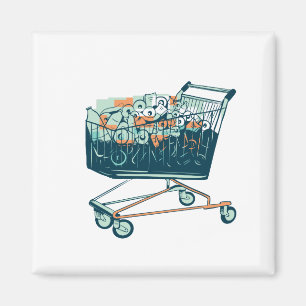 Imán Einkaufwagen mit Klopapier