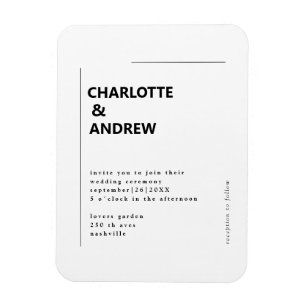 Imán Einladung Hochzeit Einladung, mínimo y moderado