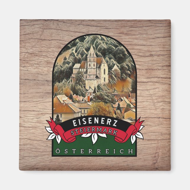 Imán Eisenerz Steiermark Vintage Österreich Souvenir (Frente)