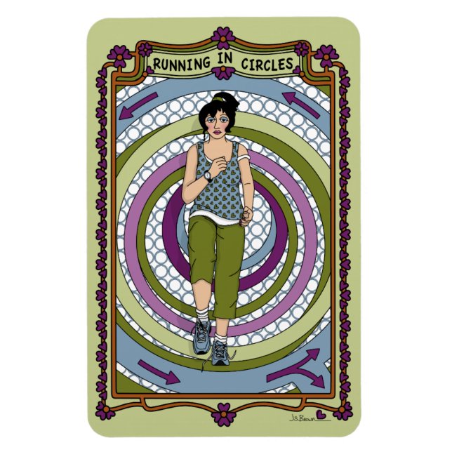 Imán Ejecutando en el refrigerador Circles_A_4x6 (Vertical)