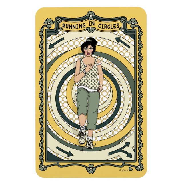 Imán Ejecutando en el refrigerador Circles_C_4x6 (Vertical)