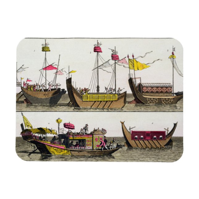 Imán Ejemplos de barcos chinos, ilustracion de 'Le C (Horizontal)