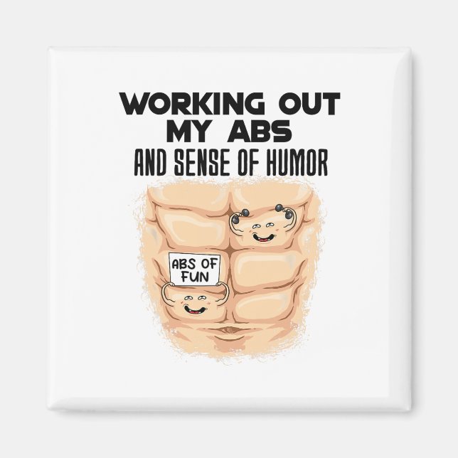 Imán Ejercicio divertido de abdominales para construir  (Frente)