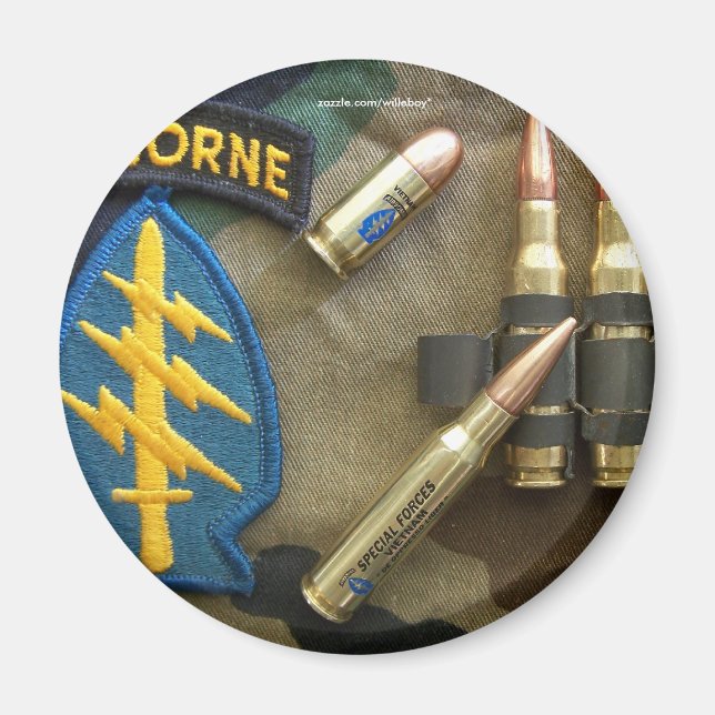 Imán ejército 5 boinas verdes fuerzas especiales de nom (Frente)