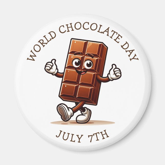 Imán El 7 de julio es el Día Mundial del Chocolate (Frente)