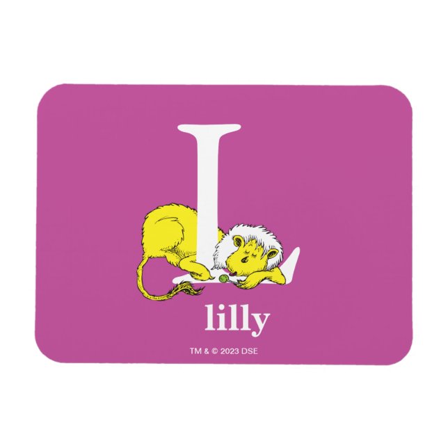 Imán El ABC de Dr. Seuss: Letra L - Blanco | Agrega tu  (Horizontal)