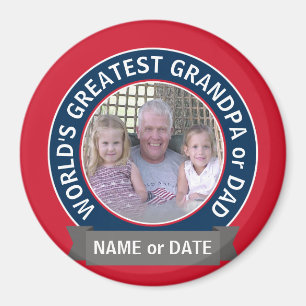 Imán El abuelo de papá más grande del mundo foto azul