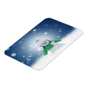 Imán El adorable personaje de muñeco de nieve de Navida