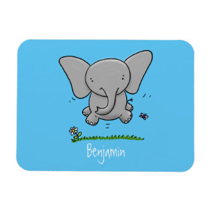 Imán El adorable y adorable ilustracion de elefantes be