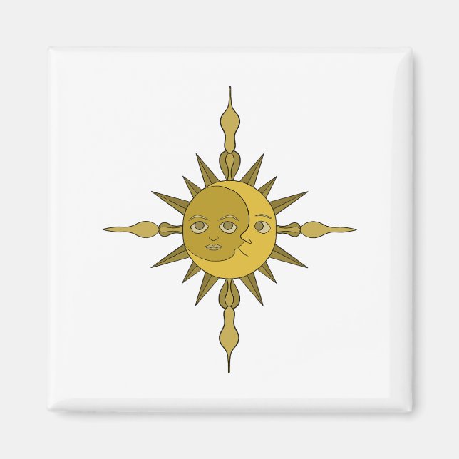 Imán El Adorno del Sol y la Luna (Frente)