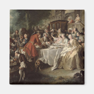 Imán El almuerzo de la caza, detalle de los comensales,