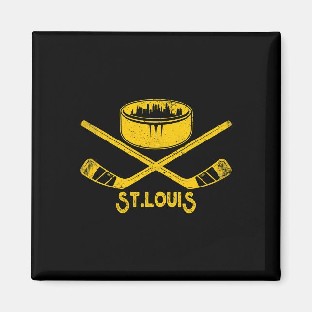 Imán El amante del hockey sobre hielo Retro de St. Loui (Frente)