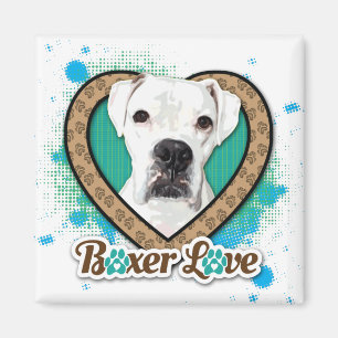 Imán El amor de los bóxers blancos estilizado